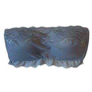 Spanx Undiedetectable Better Bandeau Lace Gray Strapless Bra Size Medium